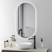 Boromal Ovaler Badspiegel mit Beleuchtung 50x90cm LED Badspiegel mit Licht Ovaler LED Spiegel Badezimmerspiegel Lichtspiegel Wandspiegel mit Boromal Ovaler Badspiegel mit Beleuchtung 50x90cm LED Badspiegel mit Licht Ovaler LED Spiegel Badezimmerspiegel Lichtspiegel Wandspiegel mit von BOROMAL