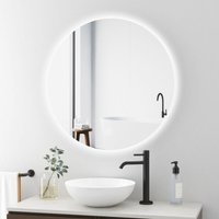 Boromal Runder Badspiegel mit Beleuchtung 60x60cm LED Badspiegel LED Spiegel Spiegel mit Beleuchtung Badezimmerspiegel Rund mit Beleuchtung von BOROMAL
