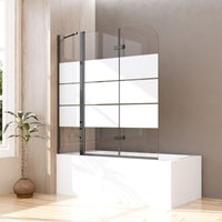 Boromal Schwarz Badewannenaufsatz 150x140cm Gestreift Badewanne Duschwand mit festem segment 6mm ESG Sicherheitsglas 3-teilig faltbar Duschabtrennung Boromal Schwarz Badewannenaufsatz 150x140cm Gestreift Badewanne Duschwand mit festem segment 6mm ESG Sicherheitsglas 3-teilig faltbar Duschabtrennung von BOROMAL