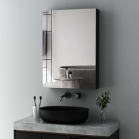 Boromal - Spiegelschrank Bad Badezimmer Spiegelschrank Schwarz Badezimmerschrank mit Spiegel Badezimmerspiegelschrank mit Verstellbare Glasablage von BOROMAL