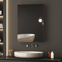 Boromal - Spiegelschrank Bad Badezimmer Spiegelschrank Schwarz Badezimmerschrank mit Spiegel Badezimmerspiegelschrank mit Verstellbare Glasablage von BOROMAL