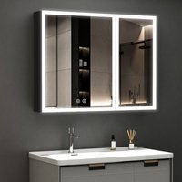 Boromal - Spiegelschrank Bad mit Beleuchtung Badspiegel 80x60cm mit 3 Lichtfarben Dimmbar, Anti-fog, Memory-Funktion von BOROMAL