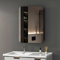 Boromal - Spiegelschrank Schwarz Badezimmer Spiegelschrank Bad Metall Badezimmerschrank mit Spiegel Badschrank mit Innenspiegel und Verstellbare von BOROMAL