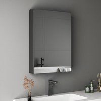 Boromal - Spiegelschrank Schwarz Badezimmer Spiegelschrank Bad Metall Badezimmerschrank mit Spiegel Badschrank mit Innenspiegel und Verstellbare von BOROMAL