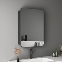 Boromal - Spiegelschrank Schwarz Badezimmer Spiegelschrank Bad Metall Badezimmerschrank mit Spiegel Badschrank mit Innenspiegel und Verstellbare Boromal - Spiegelschrank Schwarz Badezimmer Spiegelschrank Bad Metall Badezimmerschrank mit Spiegel Badschrank mit Innenspiegel und Verstellbare von BOROMAL