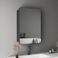 Boromal - Spiegelschrank Schwarz Badezimmer Spiegelschrank Bad Metall Badezimmerschrank mit Spiegel Badschrank mit Innenspiegel und Verstellbare Boromal - Spiegelschrank Schwarz Badezimmer Spiegelschrank Bad Metall Badezimmerschrank mit Spiegel Badschrank mit Innenspiegel und Verstellbare von BOROMAL