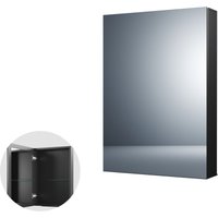 Boromal - Spiegelschrank Schwarz Spiegelschrank Bad Metall Badezimmerschrank mit Spiegel Badezimmerspiegelschrank mit Verstellbare Glasablage (40 x von BOROMAL