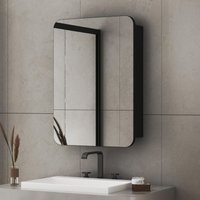 Boromal - Spiegelschrank Schwarz Spiegelschrank Bad Metall Badezimmerschrank mit Spiegel Badezimmerspiegelschrank mit Verstellbare Glasablage (50 x Boromal - Spiegelschrank Schwarz Spiegelschrank Bad Metall Badezimmerschrank mit Spiegel Badezimmerspiegelschrank mit Verstellbare Glasablage (50 x von BOROMAL