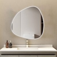 Boromal Unregelmäßiger Form Asymmetrischer Spiegel mit LED Beleuchtung 80x80cm Badezimmerspiegel LED Wanspiegel mit Touch-Schalter, Dimmbar, 3 Boromal Unregelmäßiger Form Asymmetrischer Spiegel mit LED Beleuchtung 80x80cm Badezimmerspiegel LED Wanspiegel mit Touch-Schalter, Dimmbar, 3 von BOROMAL