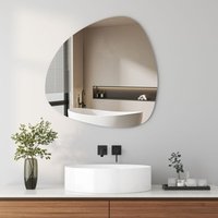 Boromal - Wandspiegel Asymmetrischer Spiegel 80x80cm Mirror, Rahmenlos Schminkspiegel Asymetischer Hängend für Schlafzimmer, Wohnzimmer, Badezimmer von BOROMAL