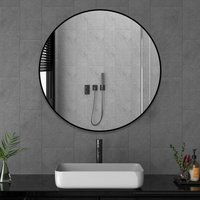 Wandspiegel Rund Schwarz 50 cm Spiegel Bad Badspiegel Badezimmerspiegel von BOROMAL