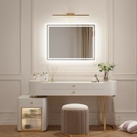 Led Badspiegel Spiegel mit Beleuchtung 40x60cm Badspiegel Badezimmerspiegel mit Touch,Dimmbar, Memory-Funktion Neutrale Beleuchtung Wandspiegel von BOROMAL