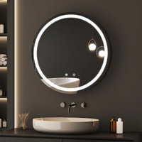 Boromal - led Spiegelschrank mit Beleuchtung 60x60x11cm Badezimmerschrank, Bad Metall Badschrank Spiegel Kabinett mit 3-Farben Dimmbar, Touch, von BOROMAL