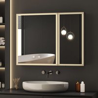 Boromal - led Spiegelschrank mit Beleuchtung 80x60x12,5cm Badezimmerschrank, Bad Metall Badschrank Spiegel Kabinett mit 3-Farben Dimmbar, Touch, Boromal - led Spiegelschrank mit Beleuchtung 80x60x12,5cm Badezimmerschrank, Bad Metall Badschrank Spiegel Kabinett mit 3-Farben Dimmbar, Touch, von BOROMAL