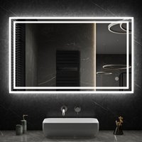 Boromal - led badspiegel bad spiegel mit beleuchtung 100x70cm 70x100cm badezimmerspiegel touch dimmbar wandschalter von BOROMAL