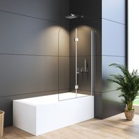 Boromal - Duschabtrennung Badewanne Glas Faltbar Glaswand Duschtrennwand Faltwand Badewannenaufsatz Badewannenfaltwand 2 Teilig 120cm von BOROMAL