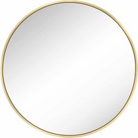 Wandspiegel, Spiegel rund, Badezimmerspiegel, 61 cm Durchmesser, Metallrahmen, für Wohnzimmer, Schlafzimmer, Bad, Flur, goldfarben LWM102A01 von SONGMICS