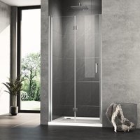 Duschtür Nischentür 75x195cm Drehfalttür Duschabtrennung 180°Falttürkabine 5mm nano Beschichtung esg Sicherheitsglas Nische Dusche von BOROMAL