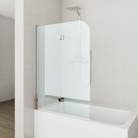 Duschwand Badewanne Faltbar 2-teilig 110x140cm Glas Badewannenaufsätze Duschtrennwand Duschabtrennung von BOROMAL