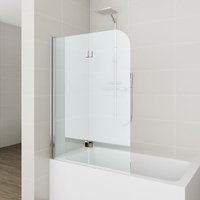 Duschwand Badewanne Faltbar 2-teilig 120x140cm Glas Badewannenaufsätze Duschtrennwand Duschabtrennung von BOROMAL