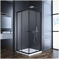 Duschwand Duschkabine Schiebetür Schwarz Duschabtrennung Eckeinstieg eck Dusche 90x80cm von BOROMAL