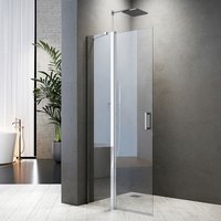 Boromal - Duschwand Glas Walk in 76cm Glaswand Dusche Duschkabine Pendeltür Duschabtrennung 185cm Höhe Nano von BOROMAL