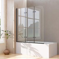 Duschwand für Badewanne 130x140cm 3-teilig Faltbar, Schwarz Duschabtrennung Glas Badewannenaufsatz Duschtrennwand Duschwand aus 5mm ESG Nano Duschwand für Badewanne 130x140cm 3-teilig Faltbar, Schwarz Duschabtrennung Glas Badewannenaufsatz Duschtrennwand Duschwand aus 5mm ESG Nano von BOROMAL