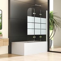 Boromal - duschwand für badewanne 3 teilig 140cm milchglas duschfaltwand badewanne trennwand von BOROMAL