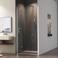 Faltbar Duschkabine in Nische 100x195cm Einzelne Falttür Silber Duschwand Drehfalttür mit 5mm Nano ESG-Sicherheitsglas, Dusche Nischentür Faltbar Duschkabine in Nische 100x195cm Einzelne Falttür Silber Duschwand Drehfalttür mit 5mm Nano ESG-Sicherheitsglas, Dusche Nischentür von BOROMAL