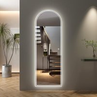 Boromal - Ganzkörperspiegel mit Beleuchtung 40x140cm led Bogen Standspiegel, groß Licht Wandspiegel 3 Lichtfarbe Dimmbare 3000-6500K Badspiegel mit von BOROMAL
