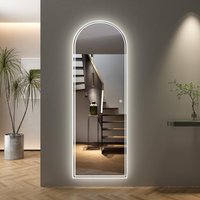 Boromal - Ganzkörperspiegel mit Beleuchtung 60x165cm led Bogen Standspiegel, groß Licht Wandspiegel 3 Lichtfarbe Dimmbare 3000-6500K Badspiegel mit von BOROMAL