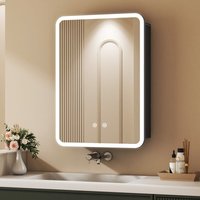LED Spiegelschrank Bad mit Beleuchtung 40 x 60 cm, Spiegelschrank Schwarz Bad-Hängeschränke Medizinschrank Badezimmerschrank mit Touch-Schalter, 3 LED Spiegelschrank Bad mit Beleuchtung 40 x 60 cm, Spiegelschrank Schwarz Bad-Hängeschränke Medizinschrank Badezimmerschrank mit Touch-Schalter, 3 von BOROMAL