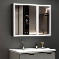 Boromal - led Spiegelschrank mit Beleuchtung 80x60x12,5cm Badezimmerschrank, Bad Metall Badschrank Spiegel Kabinett mit 3-Farben Dimmbar, Touch, Boromal - led Spiegelschrank mit Beleuchtung 80x60x12,5cm Badezimmerschrank, Bad Metall Badschrank Spiegel Kabinett mit 3-Farben Dimmbar, Touch, von BOROMAL