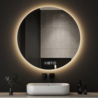 Boromal - led Badspiegel Rund mit Beleuchtung und Uhr 70x70cm led Spiegel Rund mit Uhr led Spiegel Bad Runder Badezimmerspiegel mit Beleuchtung Boromal - led Badspiegel Rund mit Beleuchtung und Uhr 70x70cm led Spiegel Rund mit Uhr led Spiegel Bad Runder Badezimmerspiegel mit Beleuchtung von BOROMAL