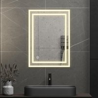 Boromal - led Badspiegel mit Beleuchtung 40x60cm Badezimmerspiegel, 3 Lichtfarbe Dimmbare 3000-6500K Kosmetikspiegel mit Beleuchtet für Bad, Schlaf-, Boromal - led Badspiegel mit Beleuchtung 40x60cm Badezimmerspiegel, 3 Lichtfarbe Dimmbare 3000-6500K Kosmetikspiegel mit Beleuchtet für Bad, Schlaf-, von BOROMAL