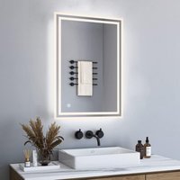 Boromal - led Spiegel Wandspiegel 40x60cm Badspiegel mit Beleuchtung 3 Arten von Licht Rechteckiger Badspiegel mit Touch Schalter von BOROMAL