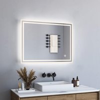 Boromal - led Spiegel Wandspiegel 60x80cm Badspiegel mit Beleuchtung 3 Arten von Licht Rechteckiger Badspiegel mit Touch Schalter Boromal - led Spiegel Wandspiegel 60x80cm Badspiegel mit Beleuchtung 3 Arten von Licht Rechteckiger Badspiegel mit Touch Schalter von BOROMAL