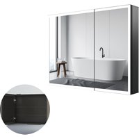 Boromal - led Spiegelschrank Bad mit Beleuchtung 80x60cm led Badspiegel Spiegelschrank mit Beleuchtung, 3 Lichtfarben Dimmbar, Anti-fog, von BOROMAL