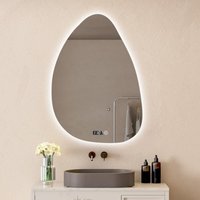 Led Unregelmäßiger Badspiegel mit Beleuchtung Badezimmerspiegel 55x80cm, 3 Lichtfarbe Dimmbare 3000-6500K Kosmetikspiegel mit Beleuchtet für Bad, von BOROMAL