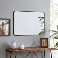Boromal - Rechteckig Spiegel Schwarz 50x70cm mit Metall Rahmen Schwarz Spiegel Rechteckiger Spiegel Wandspiegel Schwarz für Badezimmer, WaschräumeB von BOROMAL