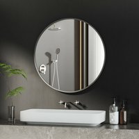 Boromal - Runder Spiegel 70cm mit Schwarz Metallrahmen Klein Wandspiegel Rund Bad Spiegel in Wohn- und Badezimmer von BOROMAL
