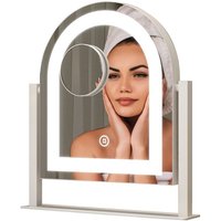 Boromal - Schminkspiegel mit Beleuchtung für tisch Kosmetikspiegel 3Lichtfarben Dimmbar Touch (Tischspiegel Rund, mit Touch, led), hd Kupfer- und von BOROMAL