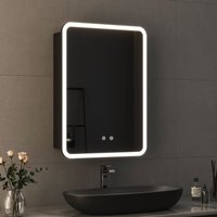 Schwarz Spiegelschrank mit Beleuchtung 40 x 60 cm, Bad-Hängeschränke LED Spiegelschrank Bad mit Beleuchtung Badezimmerschrank Medizinschrank mit Schwarz Spiegelschrank mit Beleuchtung 40 x 60 cm, Bad-Hängeschränke LED Spiegelschrank Bad mit Beleuchtung Badezimmerschrank Medizinschrank mit von BOROMAL