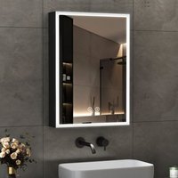 Schwarz Spiegelschrank mit Beleuchtung 40 x 60 cm, Bad-Hängeschränke Spiegelschrank Bad mit Beleuchtung Badezimmerschrank Medizinschrank mit Schwarz Spiegelschrank mit Beleuchtung 40 x 60 cm, Bad-Hängeschränke Spiegelschrank Bad mit Beleuchtung Badezimmerschrank Medizinschrank mit von BOROMAL
