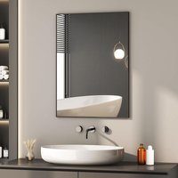 Boromal - Spiegel Rechteckiger für Wand 40x60 cm Badspiegel Ohne Beleuchtung Schwarz Metallrahmen Wandspiegel für Bad, Schlafzimmer, Toilette, von BOROMAL