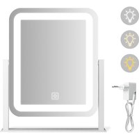Boromal - Spiegel led Kosmetikspiegel Schminkspiegel Rechteckig (Tischspiegel, 3000/4000/6500K, Helligkeit 10%-100% dimmbar), 360° Drehbar, von BOROMAL