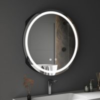 Spiegelschrank Bad mit Beleuchtung Badezimmer Spiegelschrank mit Beleuchtung Metall LED Badezimmerschrank mit Dimmbar + Beschlagfrei(60 x 60 x 11 cm) von BOROMAL