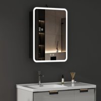 Boromal - Spiegelschrank Bad mit led Beleuchtung Schwarz Spiegelschrank mit Beleuchtung Metall Badezimmerschrank mit Dimmbar, Beschlagfrei, Steckdose Boromal - Spiegelschrank Bad mit led Beleuchtung Schwarz Spiegelschrank mit Beleuchtung Metall Badezimmerschrank mit Dimmbar, Beschlagfrei, Steckdose von BOROMAL
