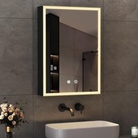Spiegelschrank Bad mit led Beleuchtung 50x70cm mit 3 Lichtfarben Dimmbar + Anti-fog + Memory-Funktion von BOROMAL