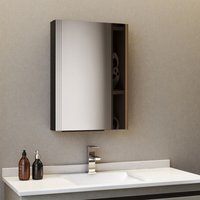 Boromal - Spiegelschrank Schwarz Spiegelschrank Bad Metall Badezimmerschrank mit Spiegel Badezimmerspiegelschrank mit Verstellbare Glasablage (40 x von BOROMAL